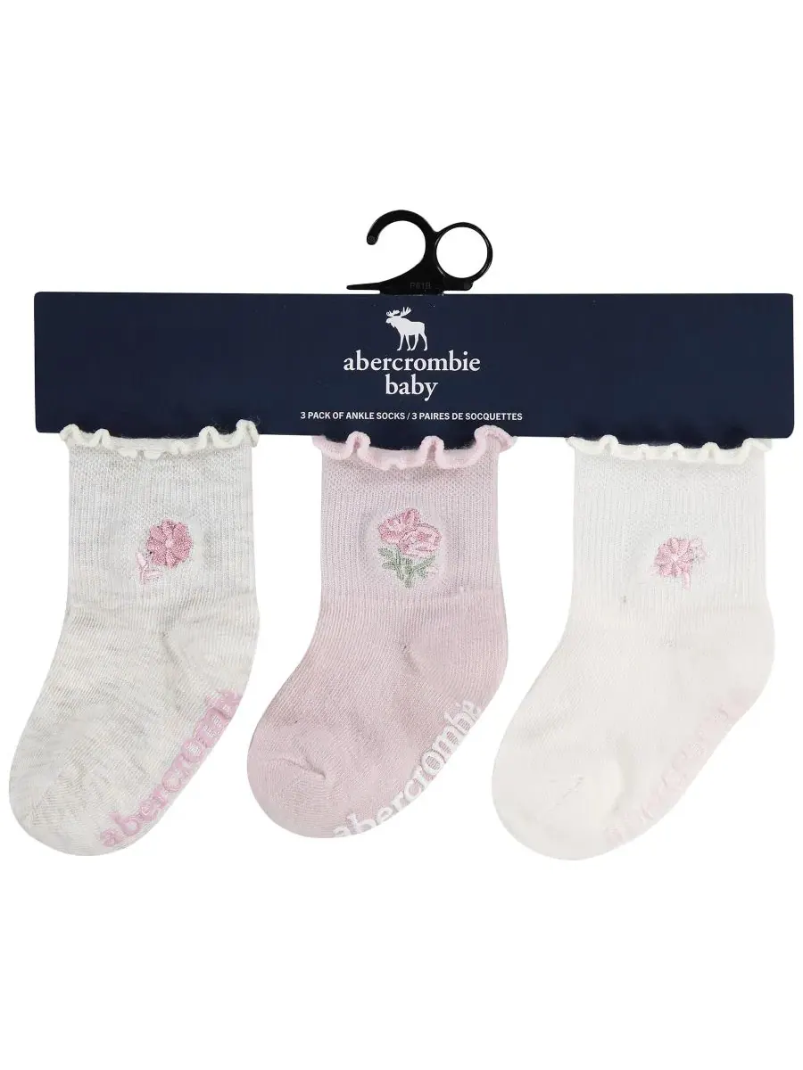 Комплект носков с рифленым манжетом, с прорезиненными стопами, модель Crew Socks abercrombie kids — изображение 3 из 3