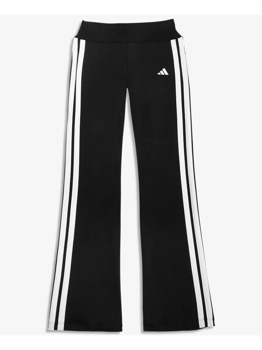 Брюки-клеш с заниженной посадкой, с контрастными лампасами adidas — изображение 2 из 3, черный