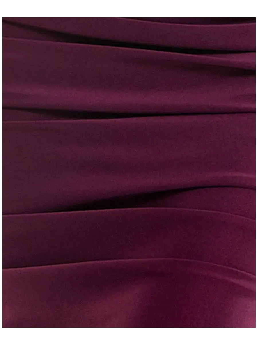 Платье миди из сатина с драпировкой, модель Ruched Satin Sweetheart SENI & CADE — изображение 6 из 6, фиолетовый