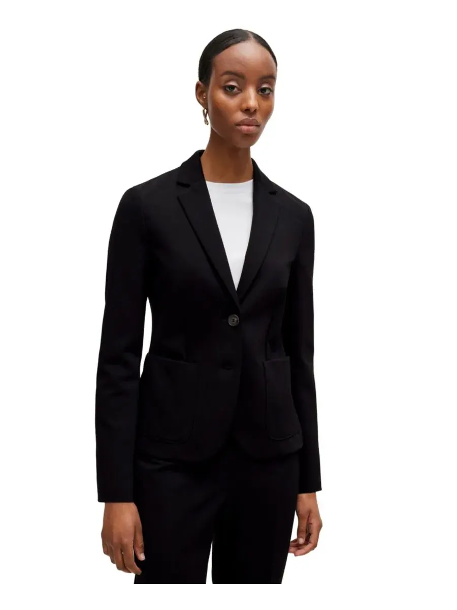 Жакет приталенный из стрейч-ткани BOSS by Women's Stretch Fabric Extra-Slim-Fit Blazer Hugo Boss