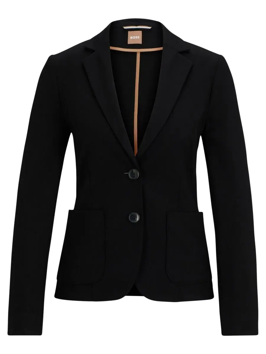 Жакет приталенный из стрейч-ткани BOSS by Women's Stretch Fabric Extra-Slim-Fit Blazer Hugo Boss — изображение 2 из 5, черный