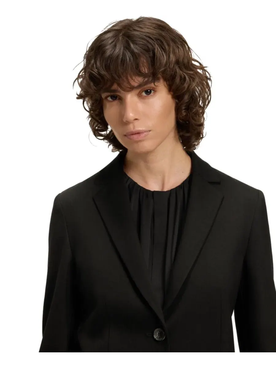 Жакет приталенный из стрейч-ткани BOSS by Women's Stretch Fabric Extra-Slim-Fit Blazer Hugo Boss — изображение 3 из 5, черный
