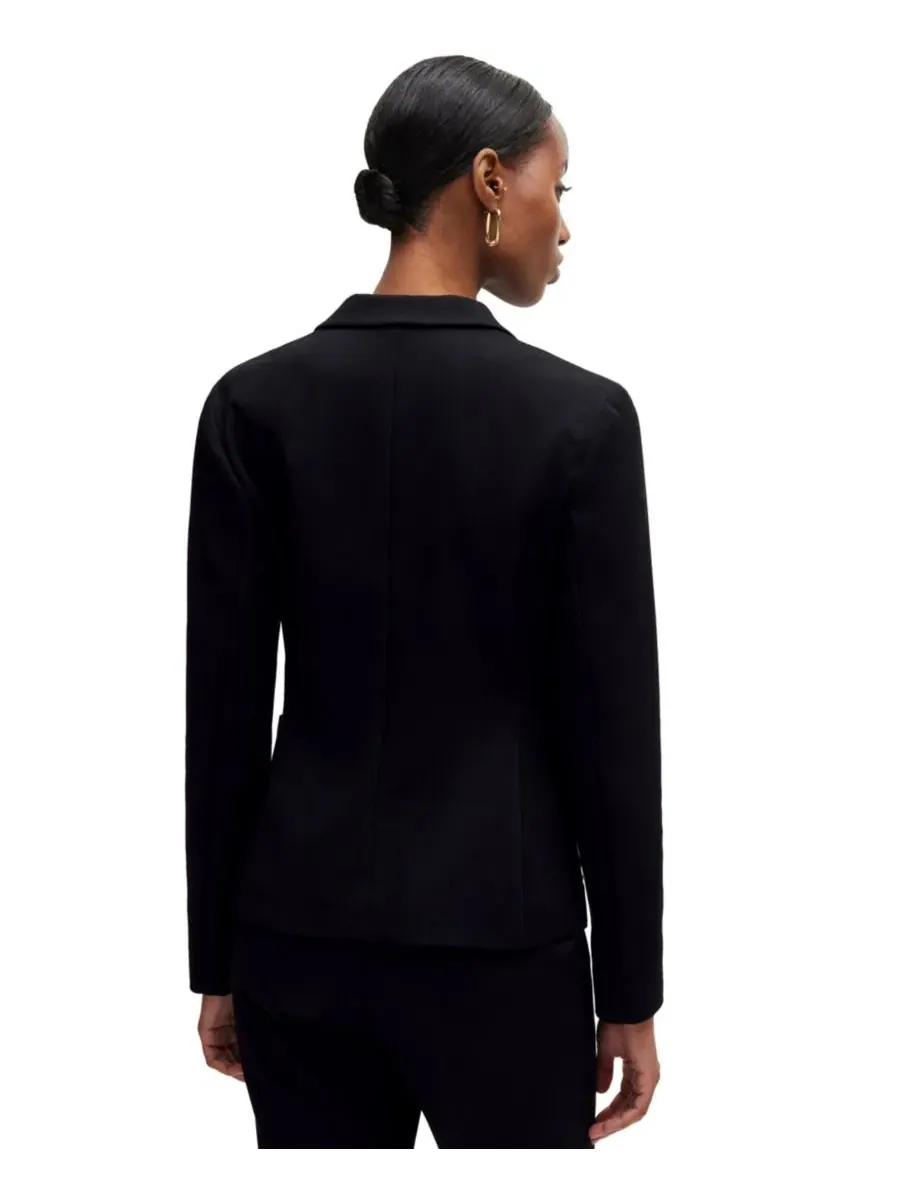 Жакет приталенный из стрейч-ткани BOSS by Women's Stretch Fabric Extra-Slim-Fit Blazer Hugo Boss — изображение 4 из 5, черный