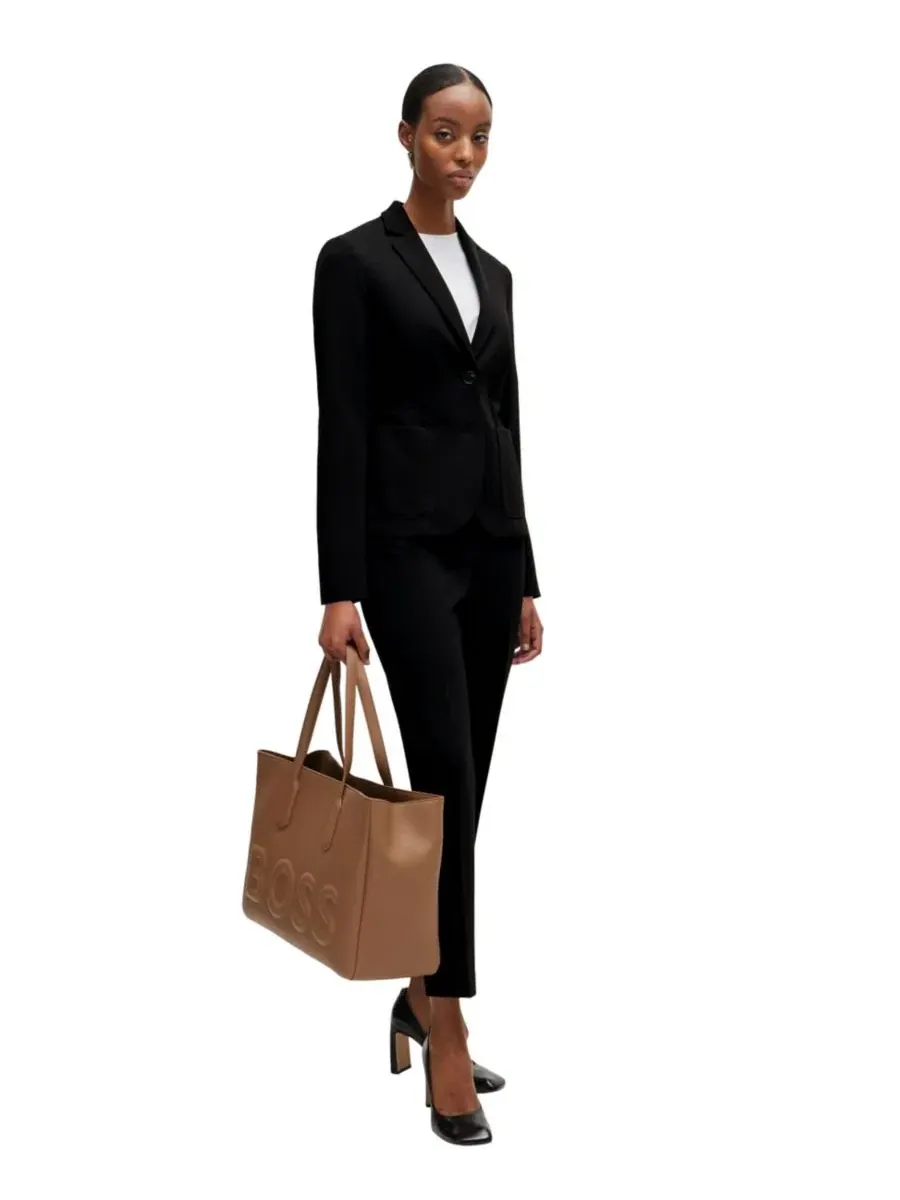 Жакет приталенный из стрейч-ткани BOSS by Women's Stretch Fabric Extra-Slim-Fit Blazer Hugo Boss — изображение 5 из 5, черный