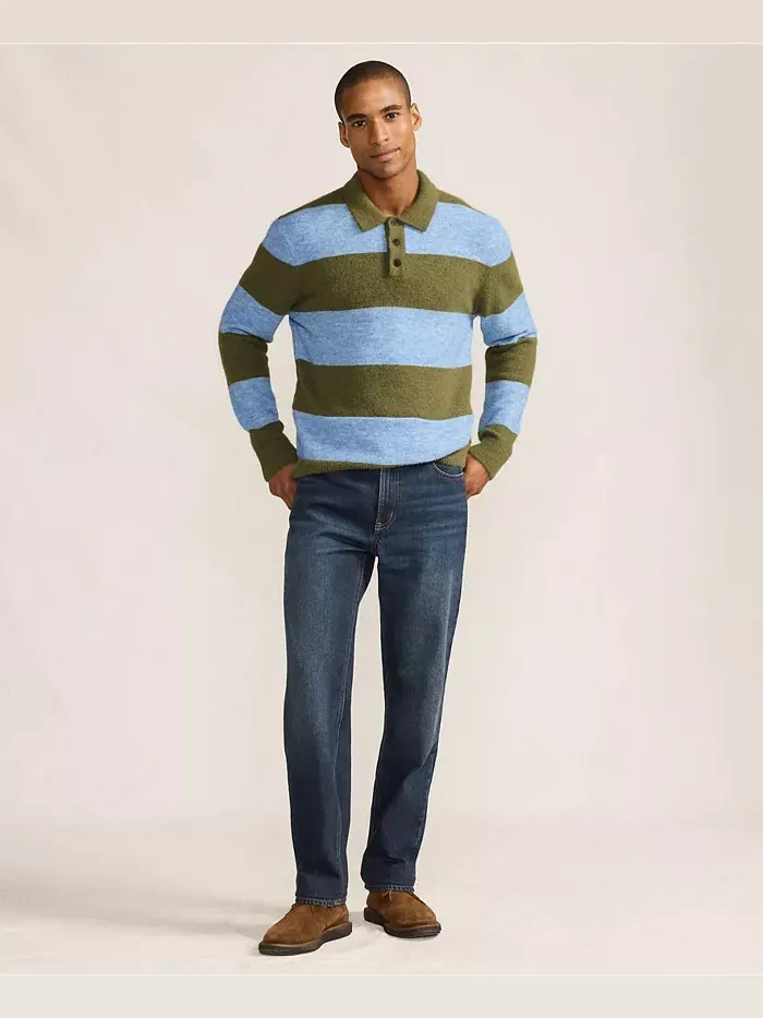 Мужские джинсы Stretch Classic Fit Lands' End — изображение 4 из 4, синий