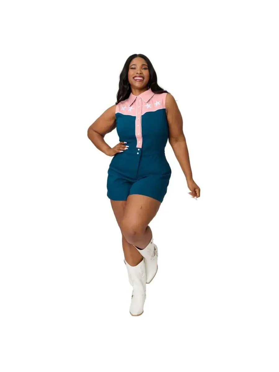 Комбинезон с западным стилем и вышивкой Plus Size 1940s Unique Vintage