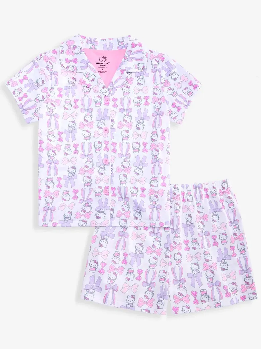 Комплект пижамы Hello Kitty с кнопками, с коротким рукавом, 2 предмета Hello Kitty