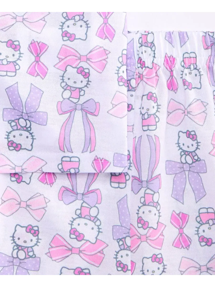 Комплект пижамы Hello Kitty с кнопками, с коротким рукавом, 2 предмета Hello Kitty — изображение 3 из 3, белый