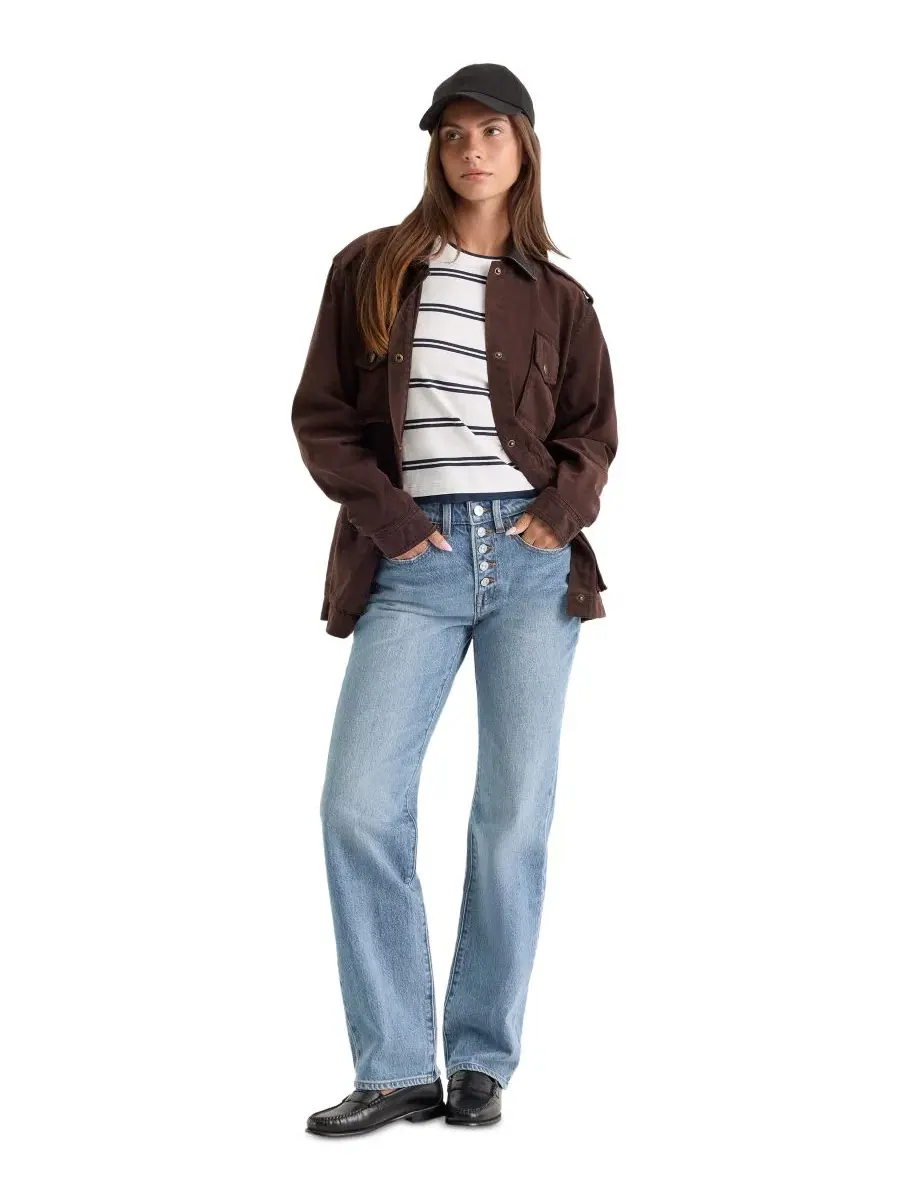 Джинсы женские с прямой штаниной Vintage Mid-Rise Straight Good American — изображение 2 из 4, синий
