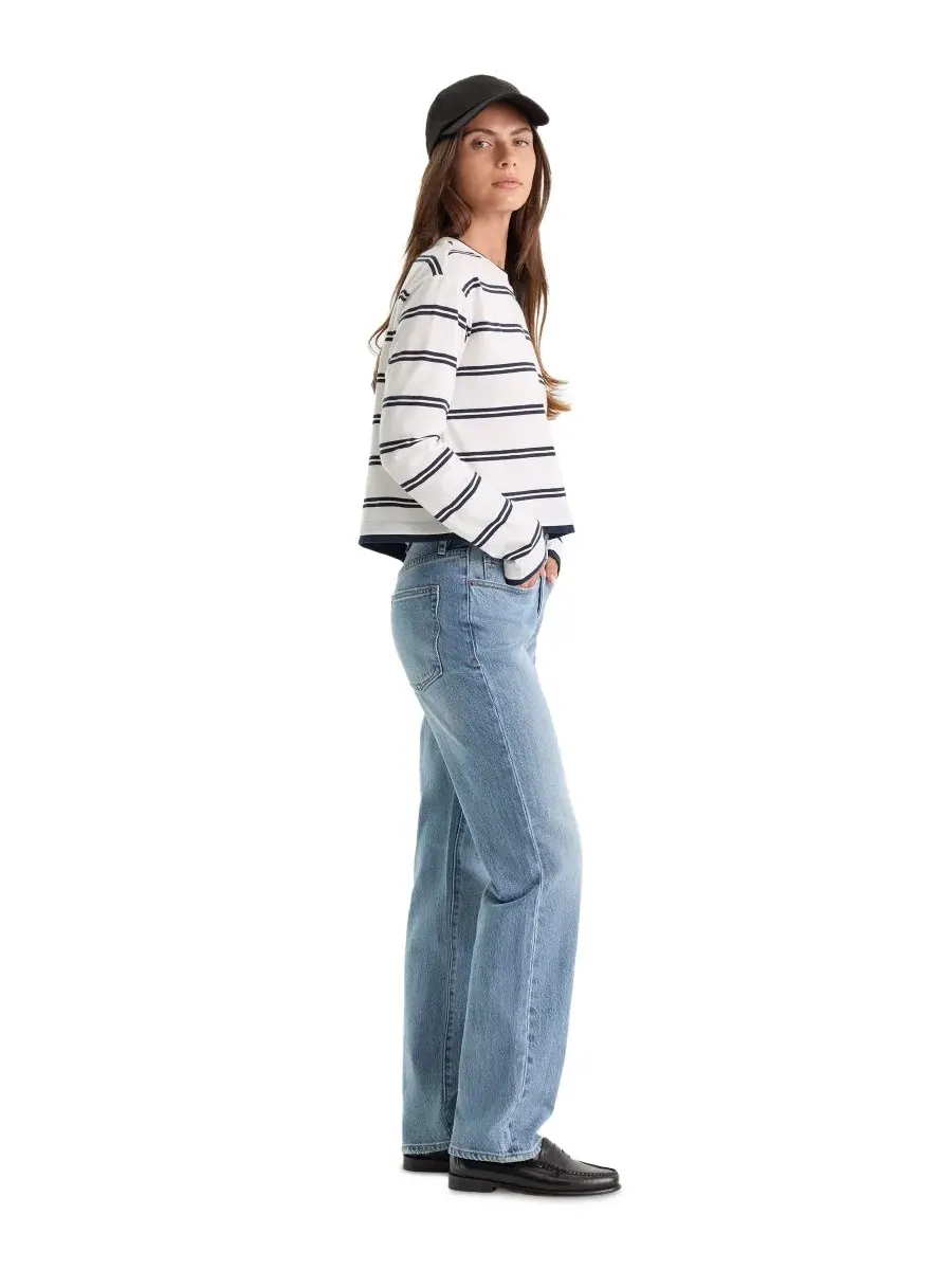 Джинсы женские с прямой штаниной Vintage Mid-Rise Straight Good American — изображение 3 из 4, синий