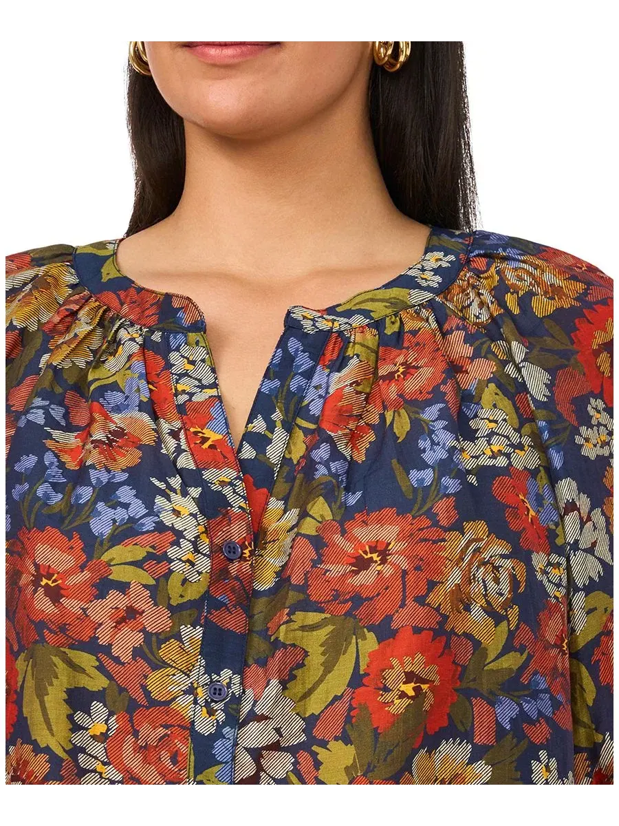 Блуза с V-образным вырезом, рукавом реглан 3/4 и принтом, модель Raglan Sleeve V-Neck 3/4-Sleeve — изображение 5 из 7