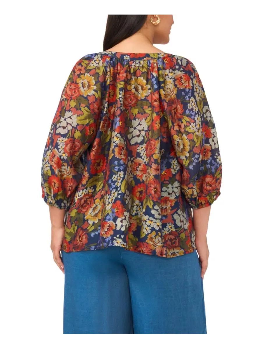 Блуза с V-образным вырезом, рукавом реглан 3/4 и принтом, модель Raglan Sleeve V-Neck 3/4-Sleeve — изображение 6 из 7