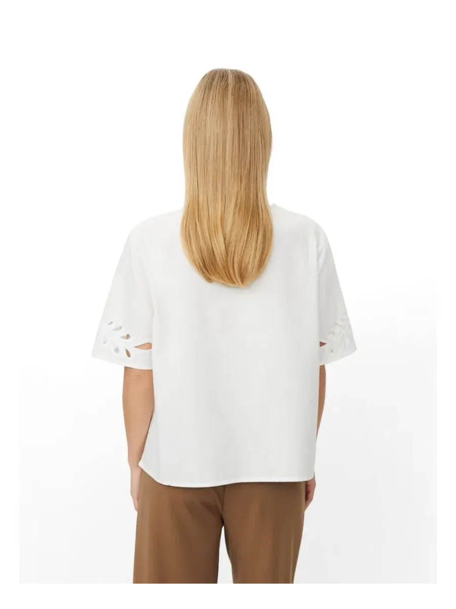 Блуза с завязками и ажурной отделкой MaDyselle Cutwork Detail Blouse Masai Copenhagen — изображение 3 из 6, белый