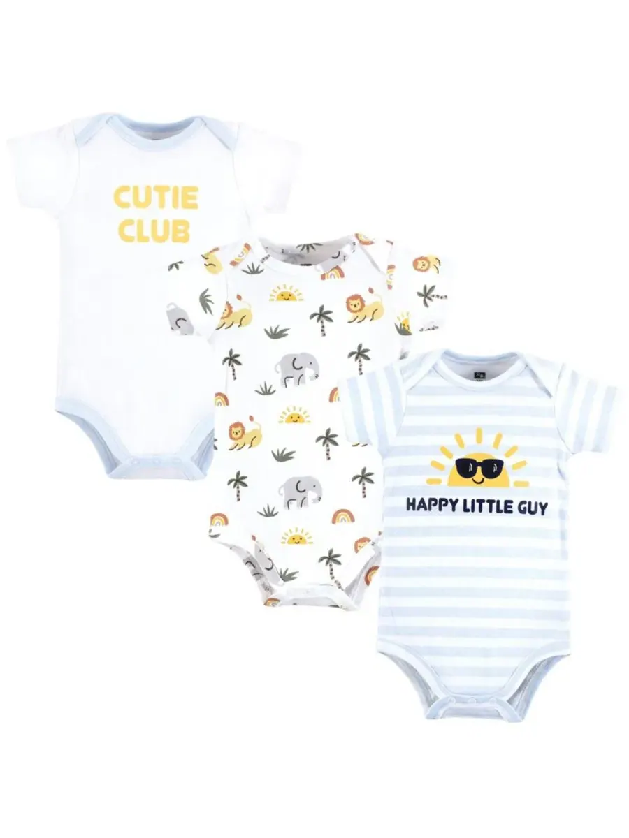Комплект боди-комбинезонов из 3 предметов Hudson Baby, Happy Little Guy