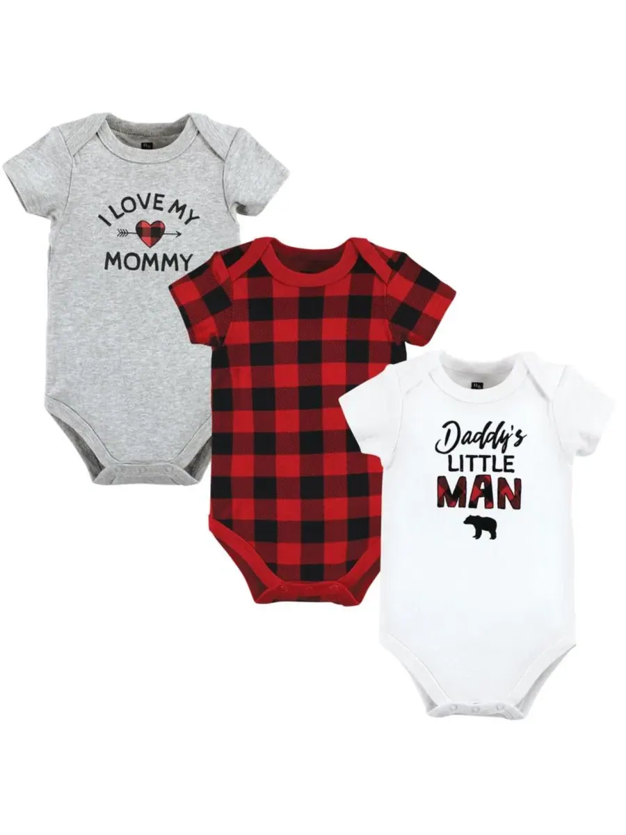Комплект боди с длинным рукавом Hudson Baby, Buffalo Plaid Family