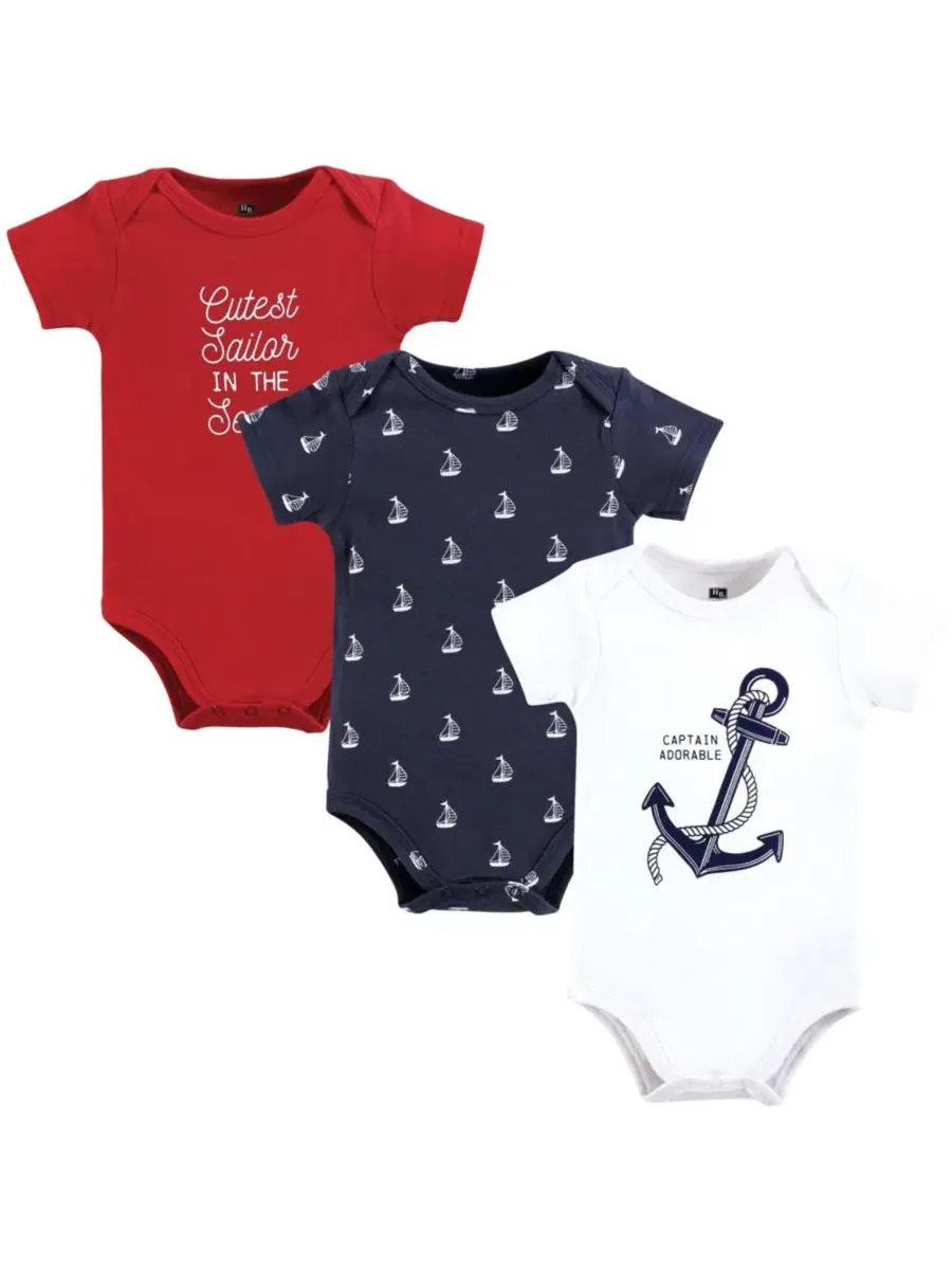 Комплект боди-комбинезонов Essential Cotton, модель Hudson Baby, Nautical Anchor