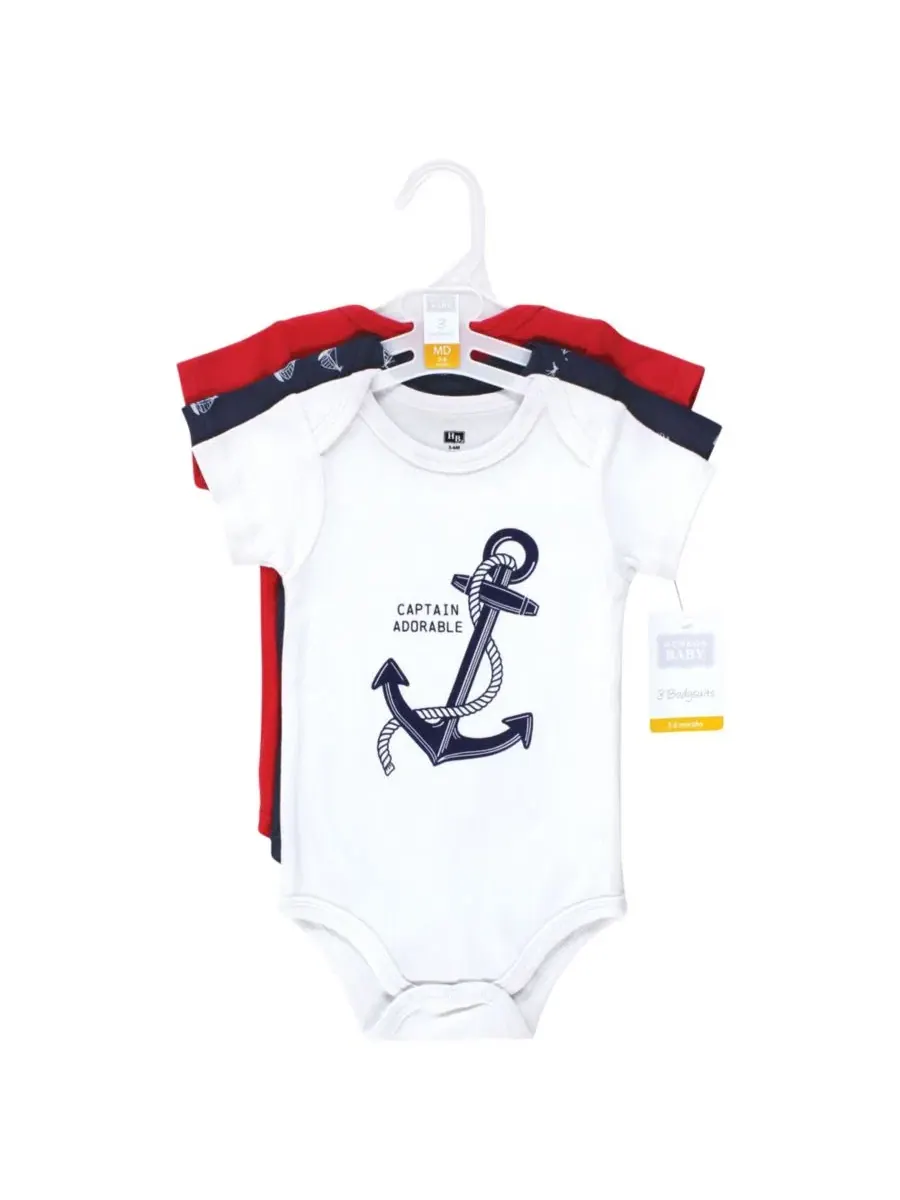 Комплект боди-комбинезонов Essential Cotton, модель Hudson Baby, Nautical Anchor — изображение 2 из 4