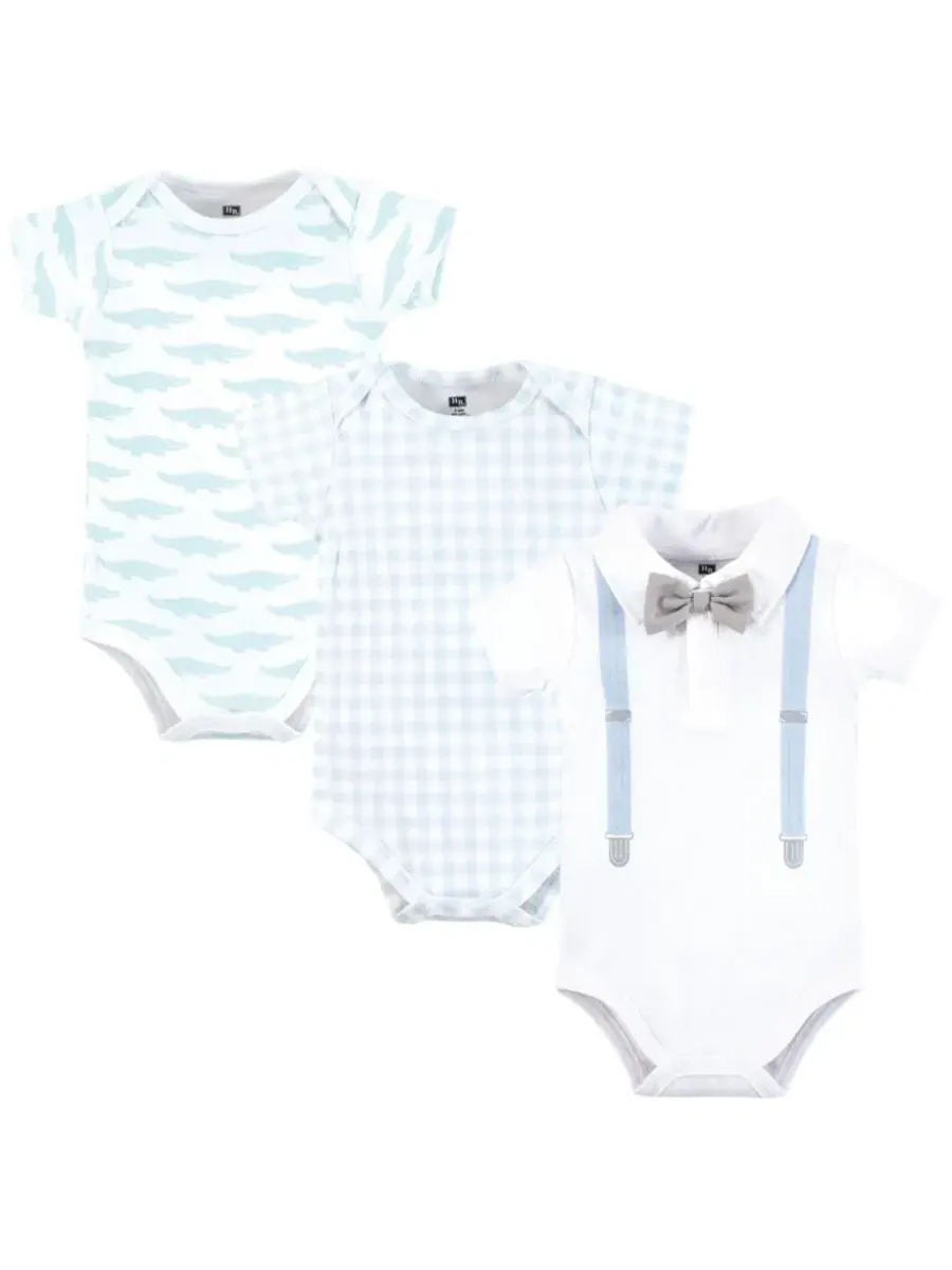 Комплект боди из хлопка с коротким рукавом Hudson Baby, Gator Polo