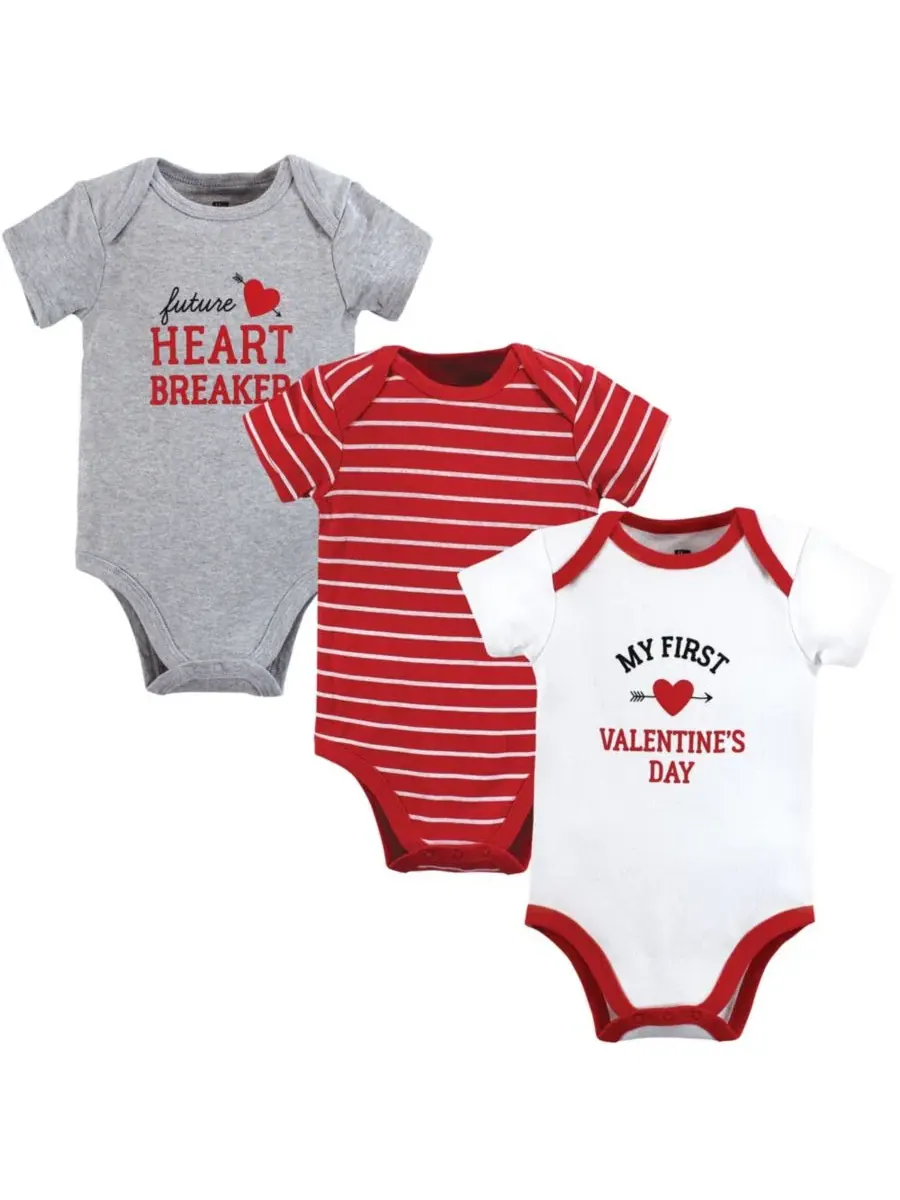 Комплект из 3 боди из хлопка Hudson Baby, Valentine Heartbreaker