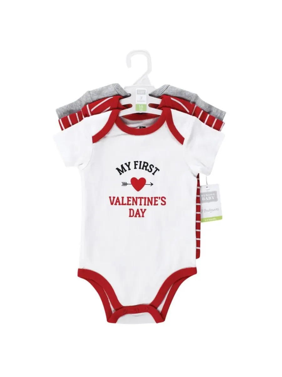 Комплект из 3 боди из хлопка Hudson Baby, Valentine Heartbreaker — изображение 3 из 3