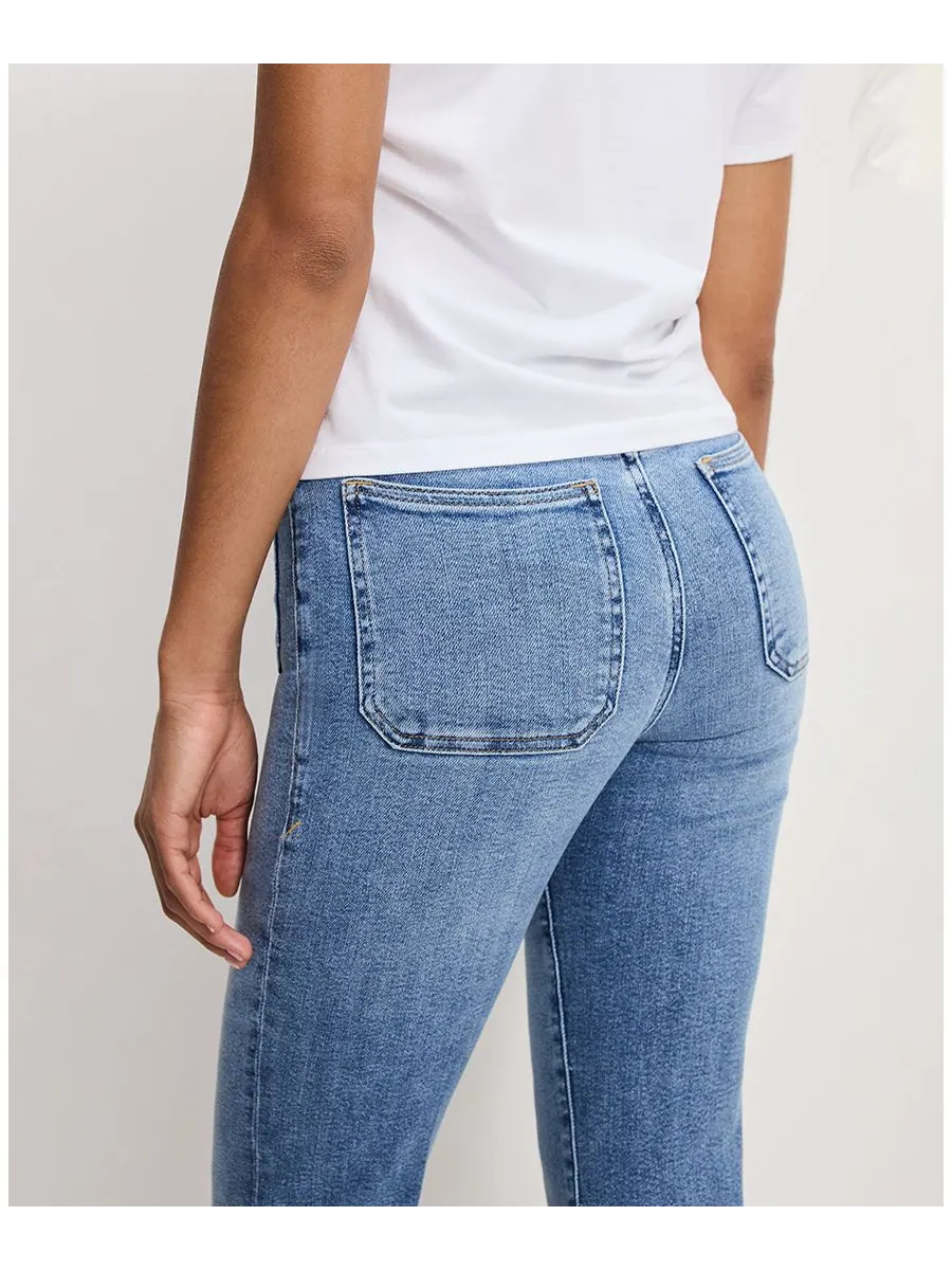 Джинсы-клеш Good Legs Good American — изображение 5 из 6, синий