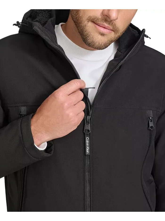 Мужская куртка Infinite Stretch Soft Shell с подкладкой из шерпы Calvin Klein — изображение 3 из 6, черный
