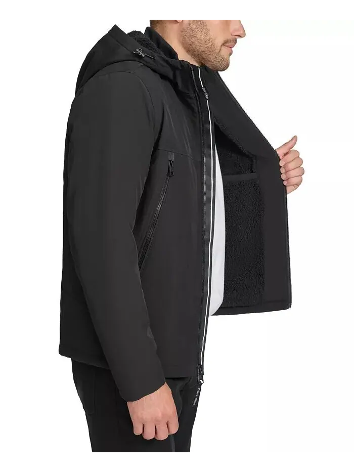 Мужская куртка Infinite Stretch Soft Shell с подкладкой из шерпы Calvin Klein — изображение 5 из 6, черный