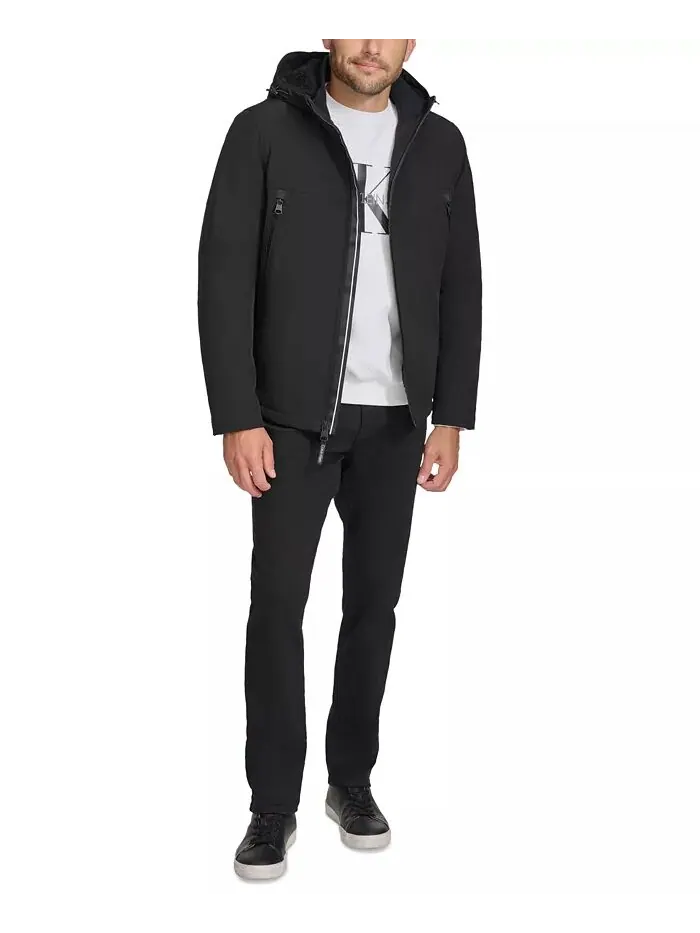Мужская куртка Infinite Stretch Soft Shell с подкладкой из шерпы Calvin Klein — изображение 6 из 6, черный