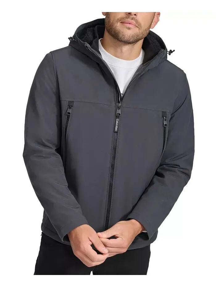 Мужская куртка Infinite Stretch Soft Shell с подкладкой из шерпы Calvin Klein — изображение 1 из 5, железный