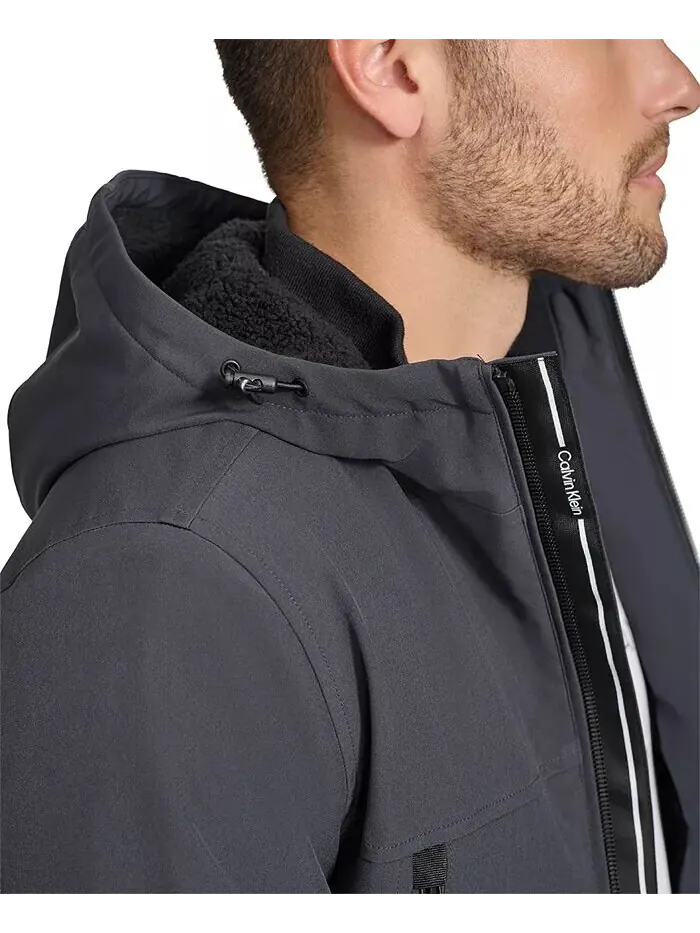 Мужская куртка Infinite Stretch Soft Shell с подкладкой из шерпы Calvin Klein — изображение 3 из 5, железный