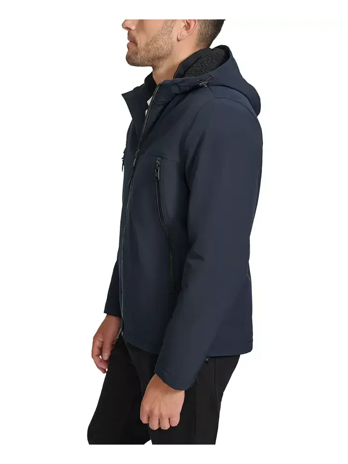 Мужская куртка Infinite Stretch Soft Shell с подкладкой из шерпы Calvin Klein — изображение 3 из 6, темно-синий