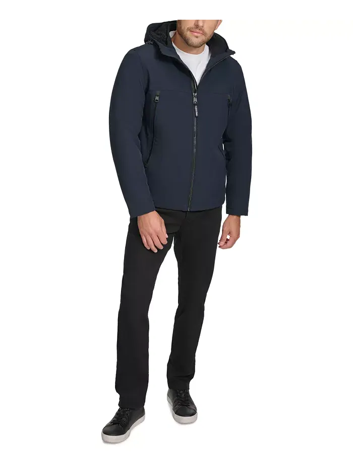 Мужская куртка Infinite Stretch Soft Shell с подкладкой из шерпы Calvin Klein — изображение 6 из 6, темно-синий