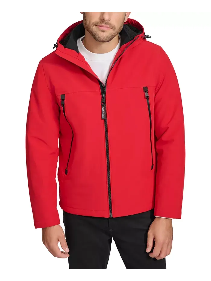 Мужская куртка Infinite Stretch Soft Shell с подкладкой из шерпы Calvin Klein — изображение 1 из 5, красный