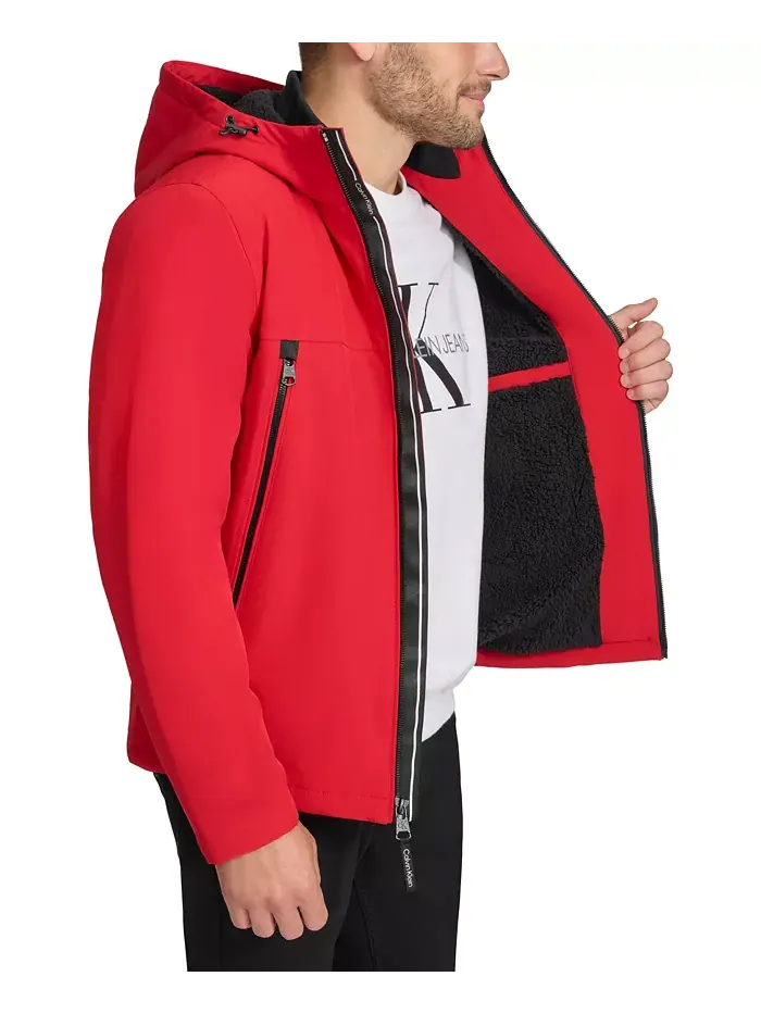 Мужская куртка Infinite Stretch Soft Shell с подкладкой из шерпы Calvin Klein — изображение 3 из 5, красный