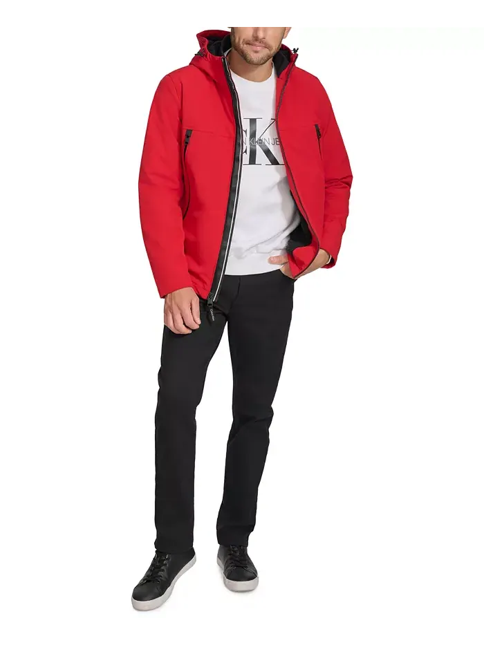 Мужская куртка Infinite Stretch Soft Shell с подкладкой из шерпы Calvin Klein — изображение 4 из 5, красный