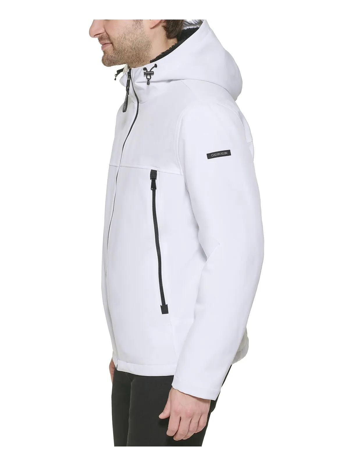 Мужская куртка soft shell infinite stretch на подкладке из шерпы Calvin Klein — изображение 2 из 3, белый