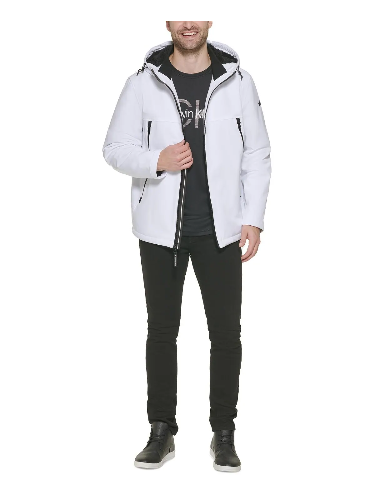 Мужская куртка soft shell infinite stretch на подкладке из шерпы Calvin Klein — изображение 3 из 3, белый