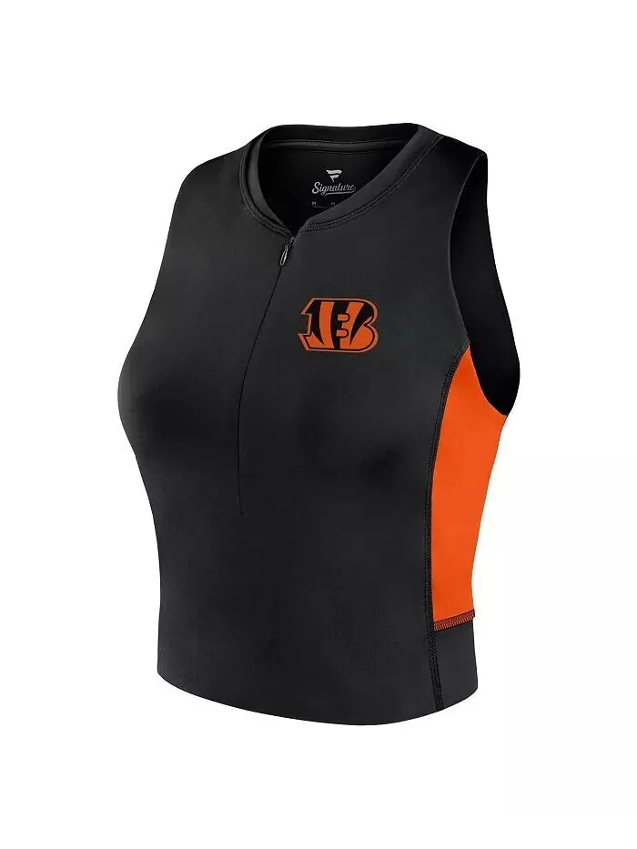 Женская черная футболка-майка Cincinnati Bengals Studio Fitted Gym Fanatics Signature — изображение 3 из 3