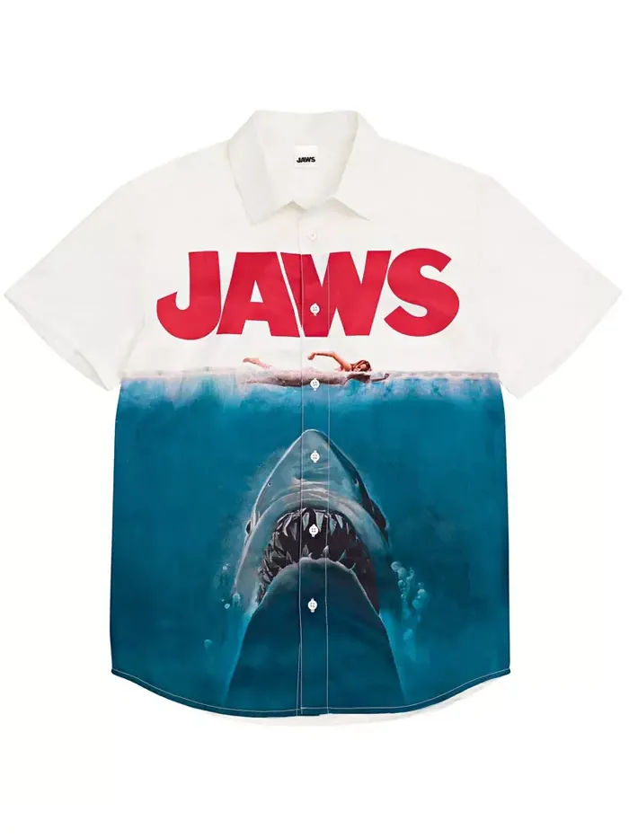 Гавайская рубашка на пуговицах Jaws — белый