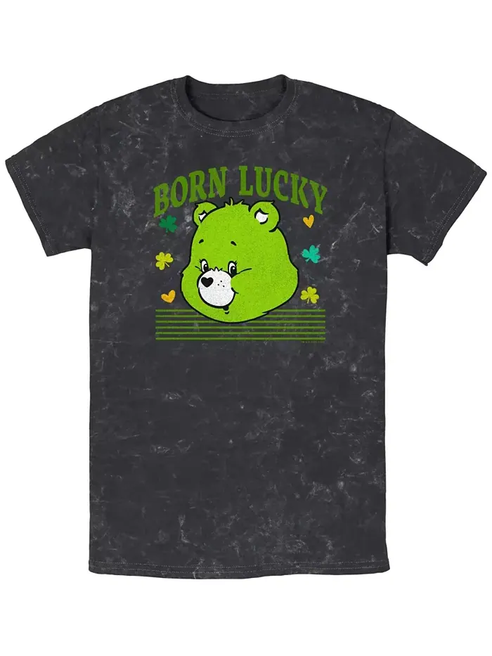 Мужская футболка Lucky Bear с коротким рукавом Care Bears — черный