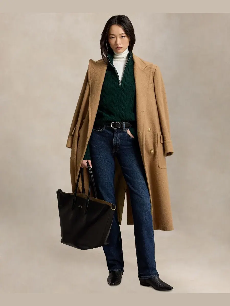 Свитер с кабельным узором и полузастежкой-молнией Polo Ralph Lauren — изображение 2 из 6, зеленый