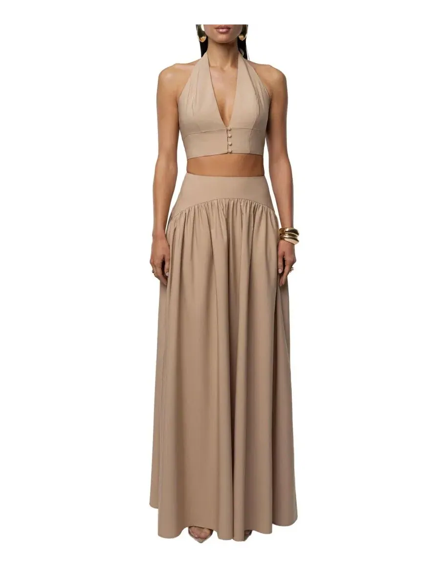 Комплект из топа-халтер и юбки макси Haven Skirt Set JLUXLABEL