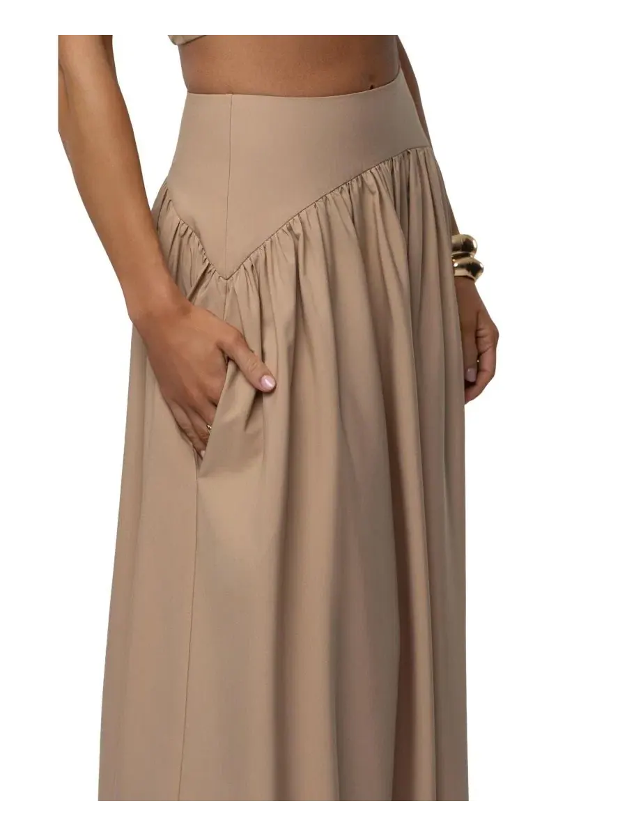 Комплект из топа-халтер и юбки макси Haven Skirt Set JLUXLABEL — изображение 7 из 7, бежевый
