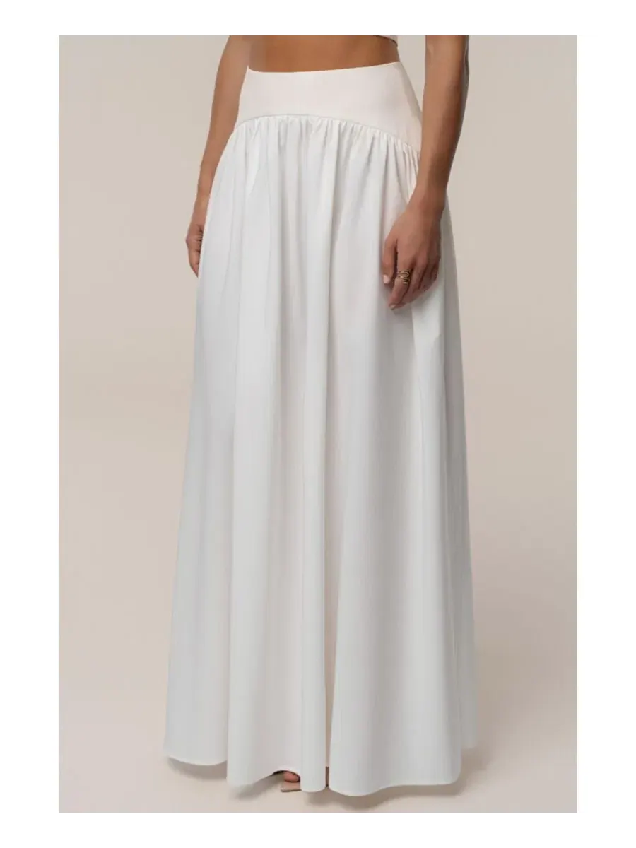 Комплект из топа-халтер и юбки макси Haven Skirt Set JLUXLABEL — изображение 5 из 8, белый