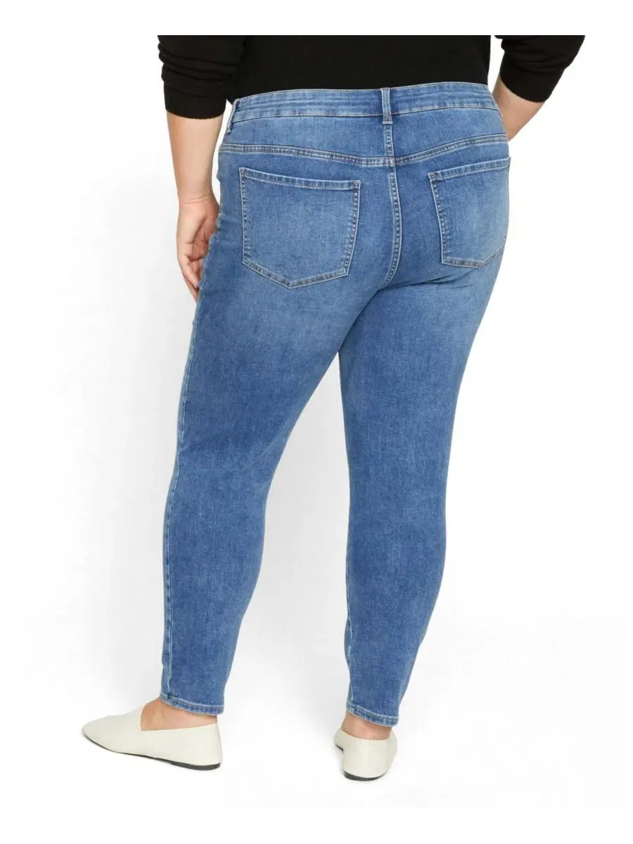 Джинсы скинни с высокой посадкой Seine Mid Rise Skinny Jeans Universal Standard — изображение 2 из 3, винтажный индиго