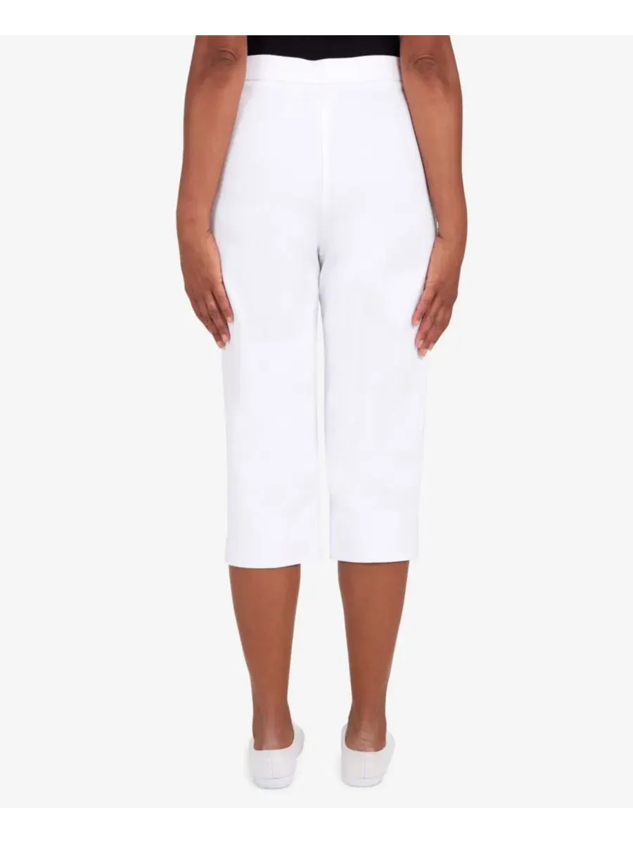 Брюки-клэмдиггер женские с эластичным поясом Classic Allure Stretch Alfred Dunner — изображение 4 из 4, белый