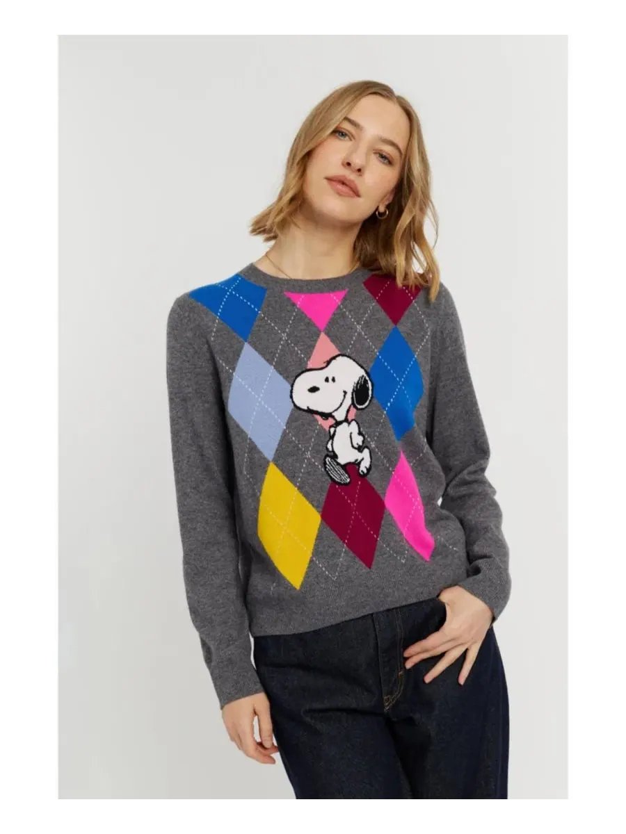Женский свитер с интарсией Snoopy Argyle Chinti & Parker — изображение 4 из 4, мульти