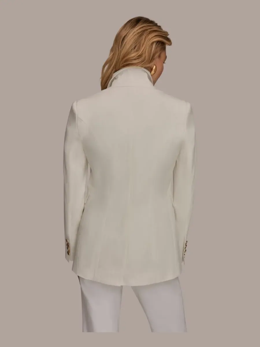 Женский двубортный пиджак Donna Karan New York — изображение 10 из 10, бежевый