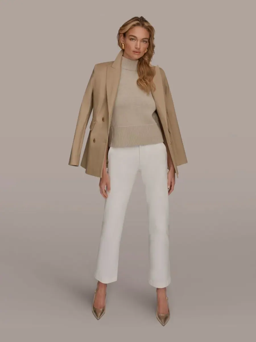 Женский двубортный пиджак Donna Karan New York — изображение 3 из 9, хаки