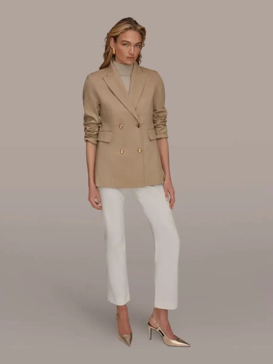 Женский двубортный пиджак Donna Karan New York — изображение 4 из 9, хаки